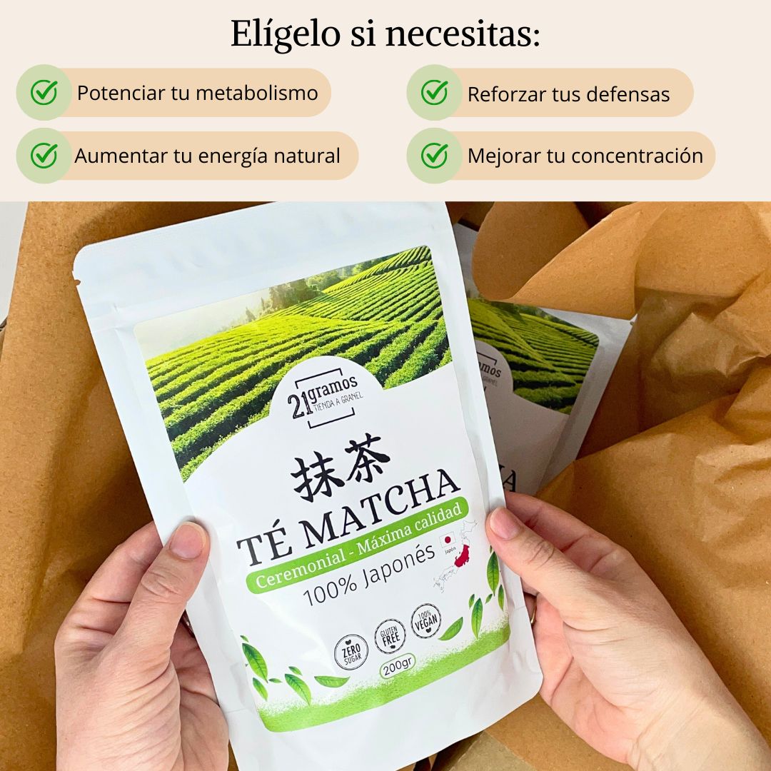 Té Matcha Ceremonial Máxima calidad 200gr + Obsequio: Cuchara de bambú (Chashaku)