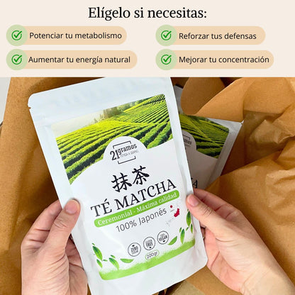 Té Matcha Ceremonial Máxima calidad 200gr + Obsequio: Cuchara de bambú (Chashaku)
