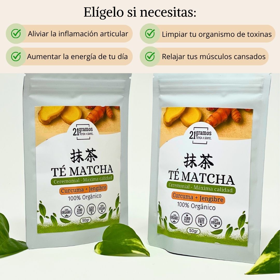 Té Matcha con Cúrcuma y Jengibre
