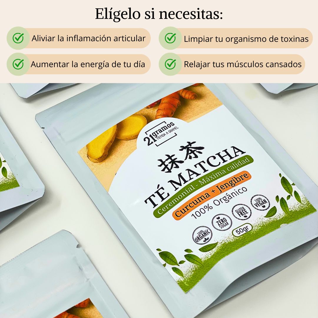 Té Matcha con Cúrcuma y Jengibre