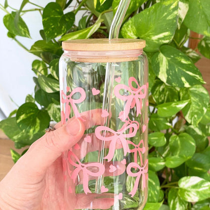 Vaso de Vidrio con Tapa de Bambú y Pajita – Fresco y Natural (450 ml)