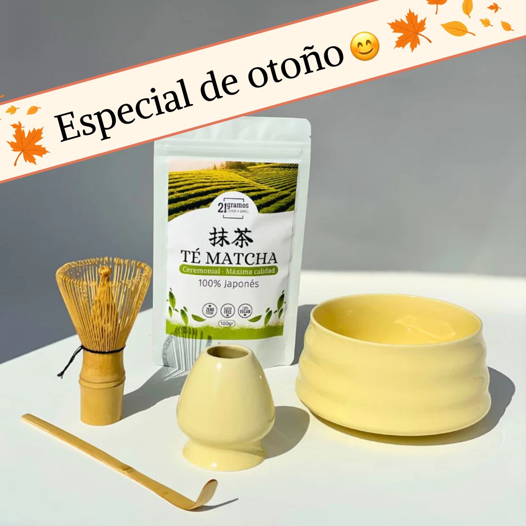 Set completo de Té Matcha (4 piezas) + Té Matcha 100gr