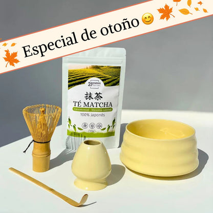 Set completo de Té Matcha (4 piezas) + Té Matcha 100gr