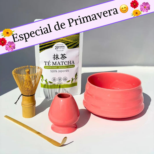 Set completo de Té Matcha (4 piezas) + Té Matcha 100gr