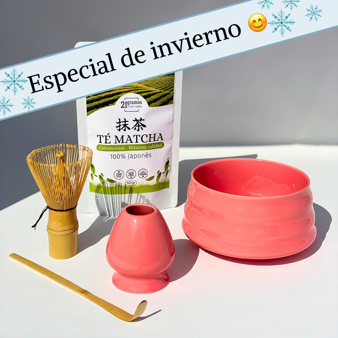 Set completo de Té Matcha (4 piezas) + Té Matcha 100gr