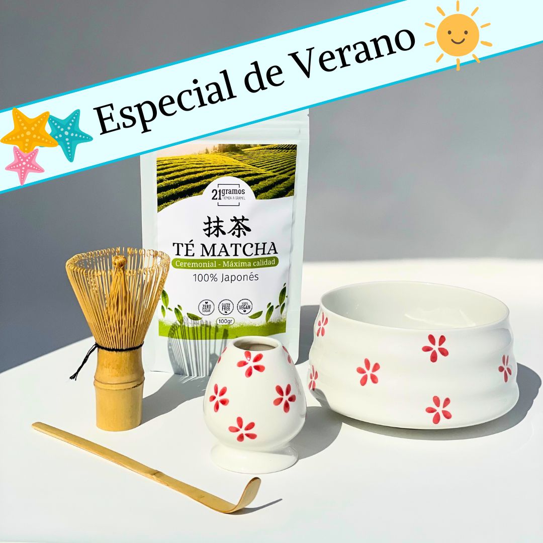 Set completo de Té Matcha (4 piezas) + Té Matcha 100gr