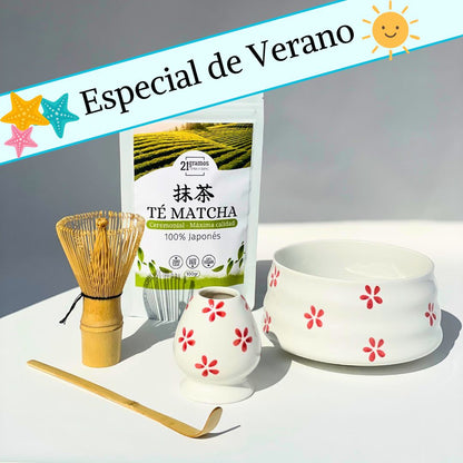 Set completo de Té Matcha (4 piezas) + Té Matcha 100gr