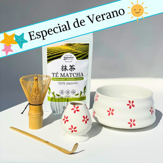 Set completo de Té Matcha (4 piezas) + Té Matcha 100gr