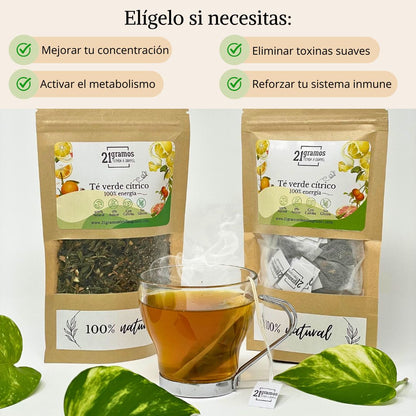 Té verde cítrico 100% energía
